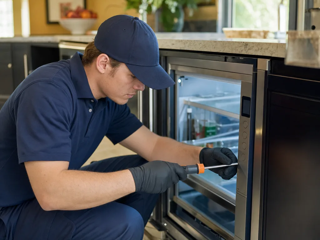 Beverage Center repair technician in Los Angeles — close-up