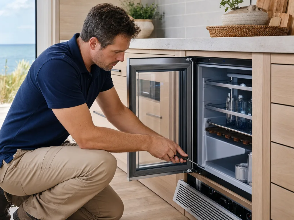 Beverage Center repair technician in Los Angeles — technician at work