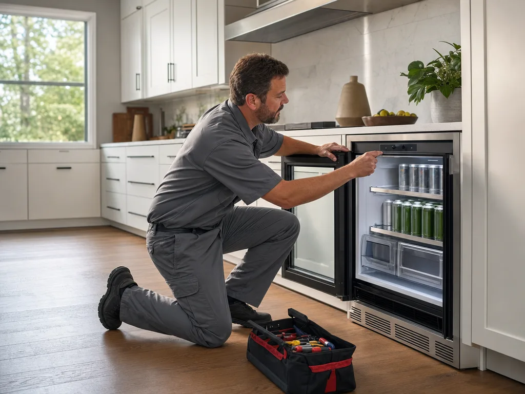 Beverage Center repair technician in Los Angeles — wide shot of a Los Angeles kitchen