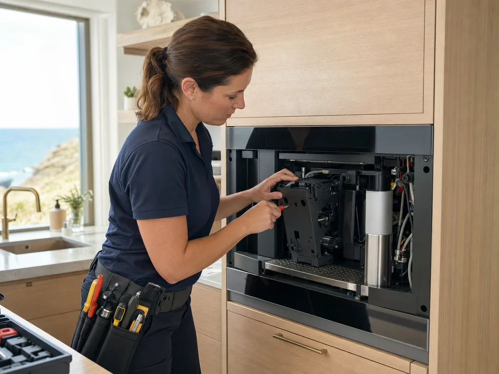 Coffee System repair technician in Los Angeles — technician at work