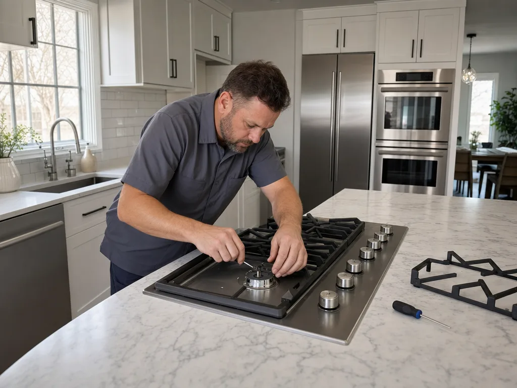 Cooktop repair technician in Los Angeles — wide shot of a Los Angeles kitchen