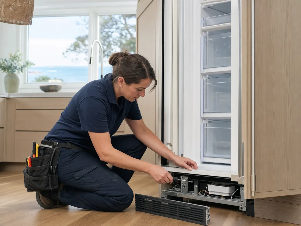 Freezer repair technician in Los Angeles — technician at work