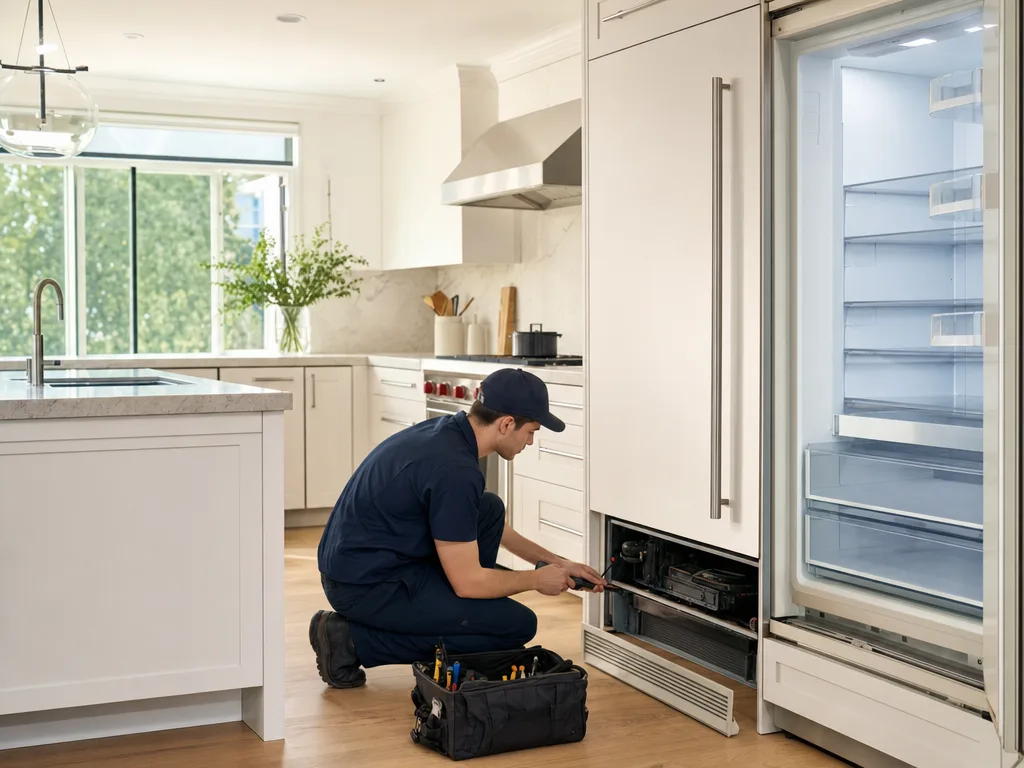 Freezer repair technician in Los Angeles — wide shot of a Los Angeles kitchen