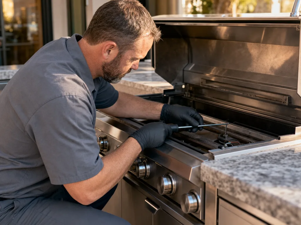 Grill repair technician in Los Angeles — close-up