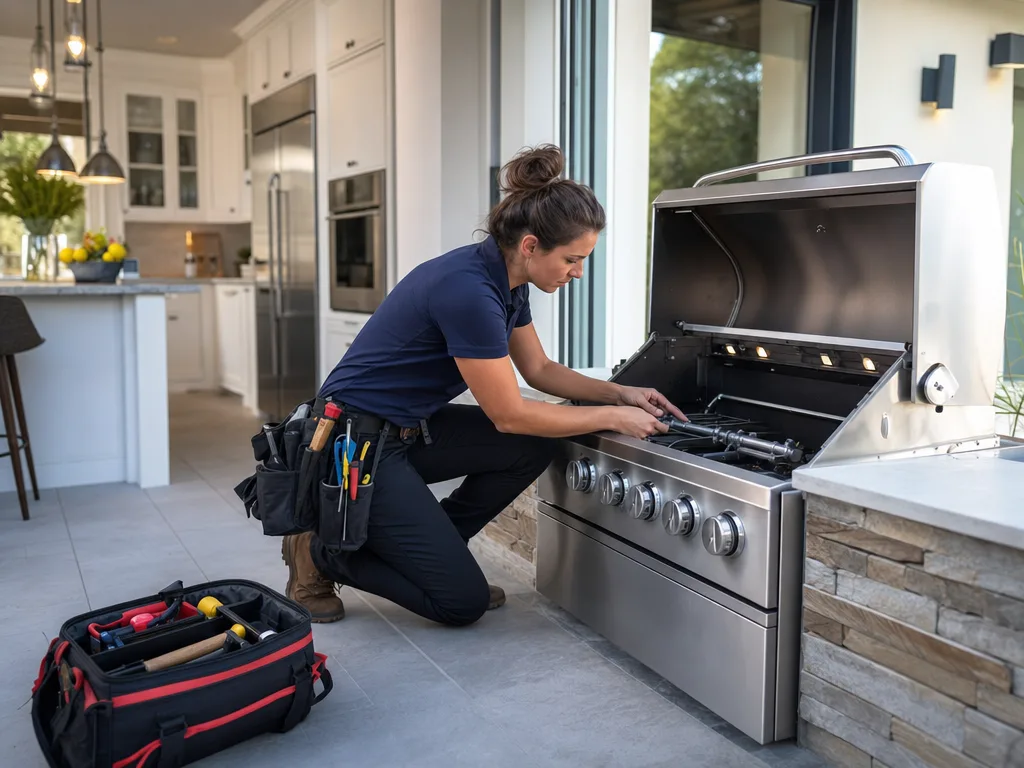 Grill repair technician in Los Angeles — wide shot of a Los Angeles kitchen