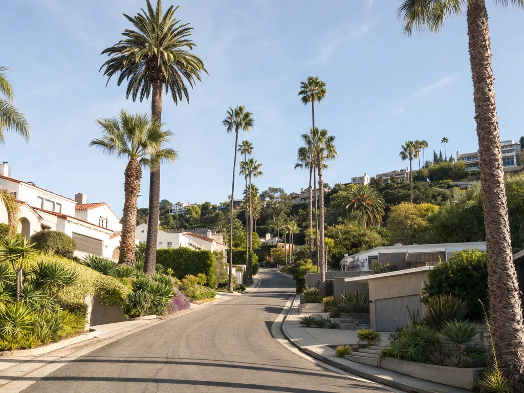 Residential street in Los Angeles County, California