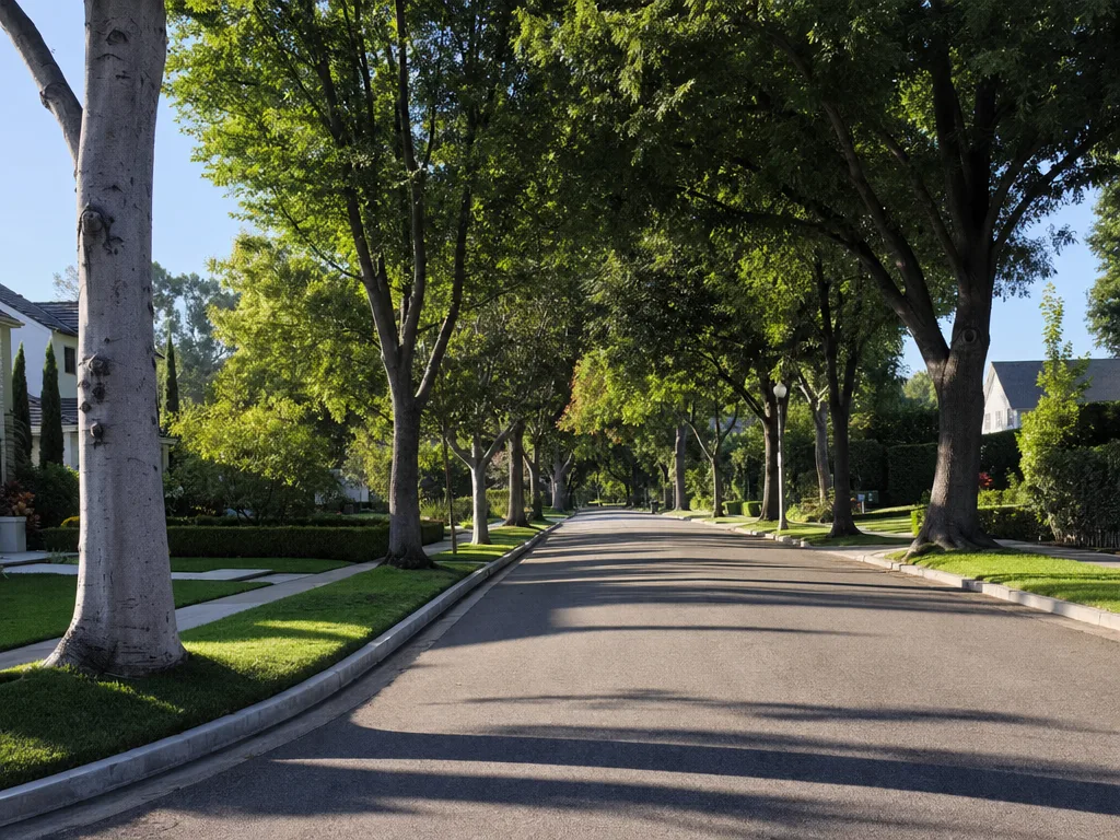 Residential street in Los Angeles County, California