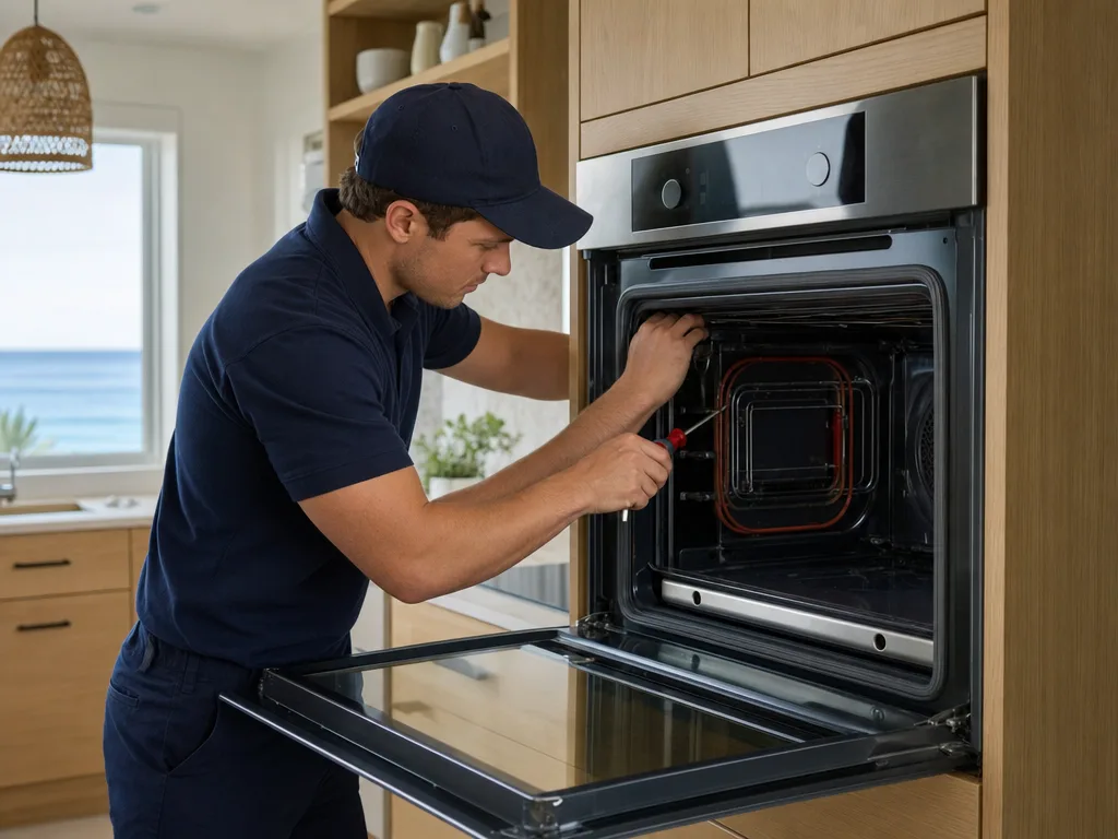 Oven repair technician in Los Angeles — technician at work
