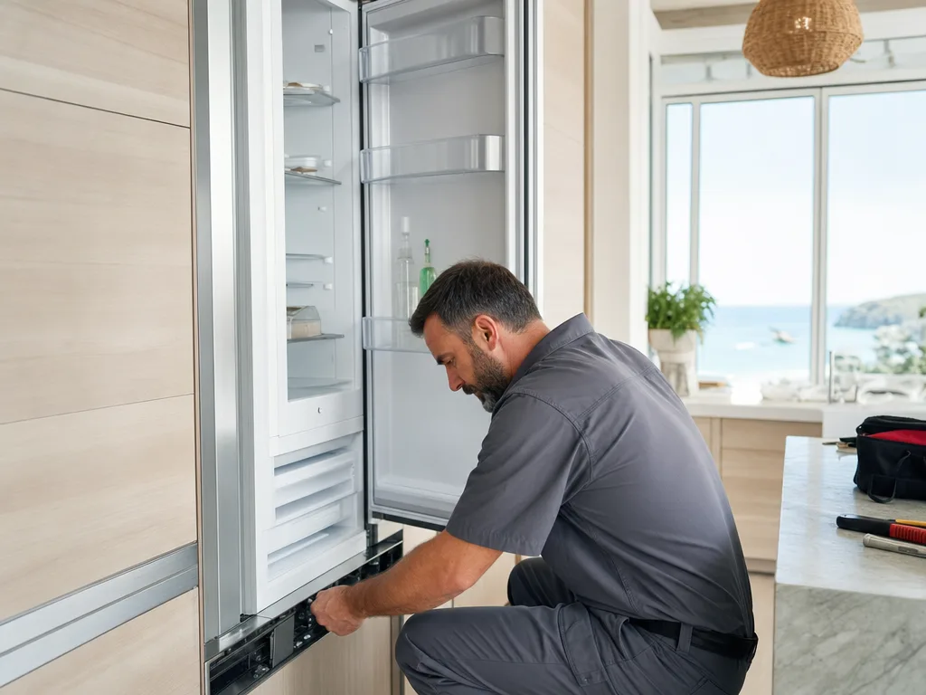 Refrigerator repair technician in Los Angeles — technician at work