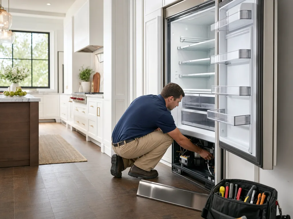 Refrigerator repair technician in Los Angeles — wide shot of a Los Angeles kitchen