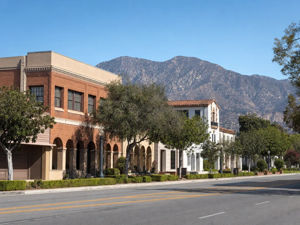Mission Street Historic District in South Pasadena, California