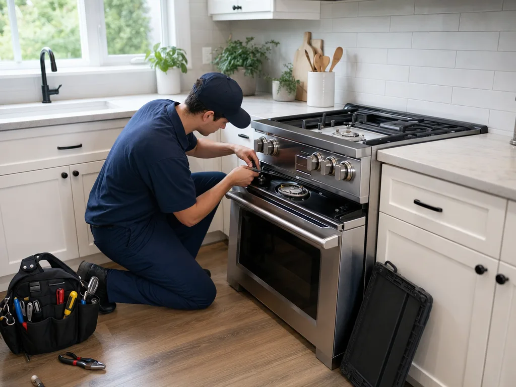 Stove repair technician in Los Angeles — wide shot of a Los Angeles kitchen