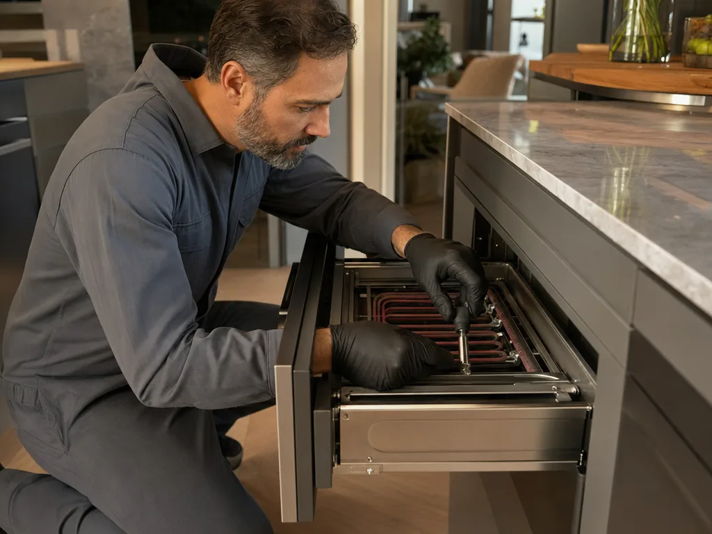 Warming Drawer repair technician in Los Angeles — close-up