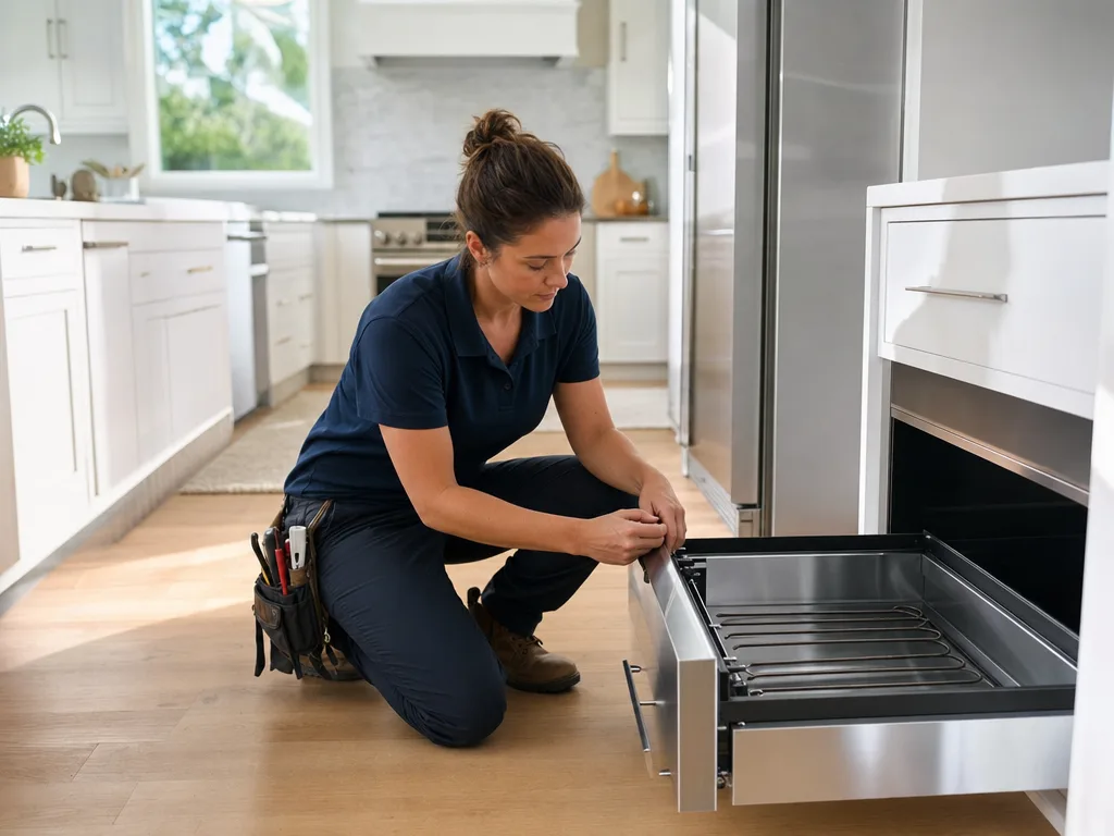 Warming Drawer repair technician in Los Angeles — wide shot of a Los Angeles kitchen