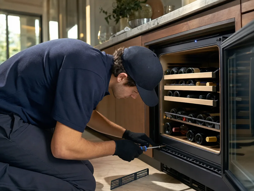 Wine Cooler repair technician in Los Angeles — close-up